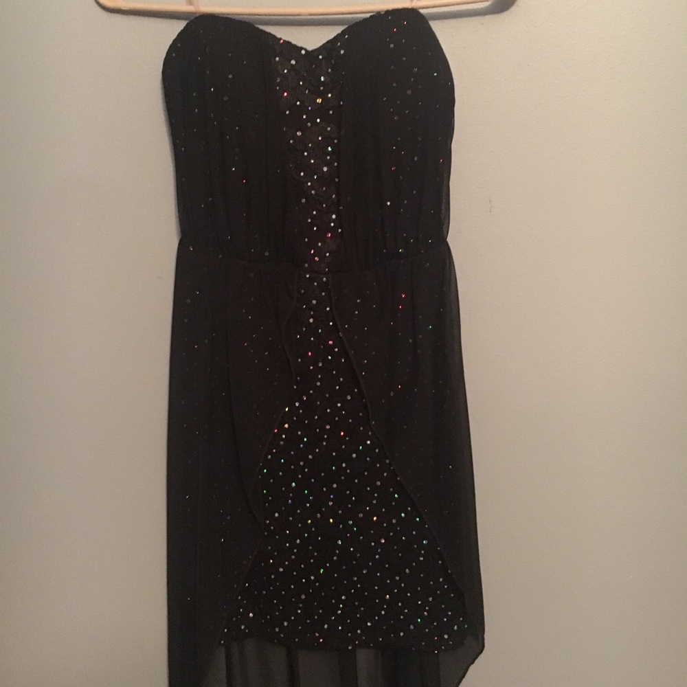 Strapless high low homecoming dress